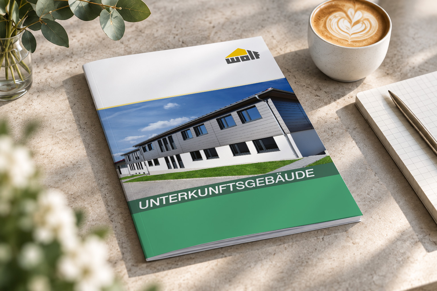 Flyer Unterkunftsgebäude