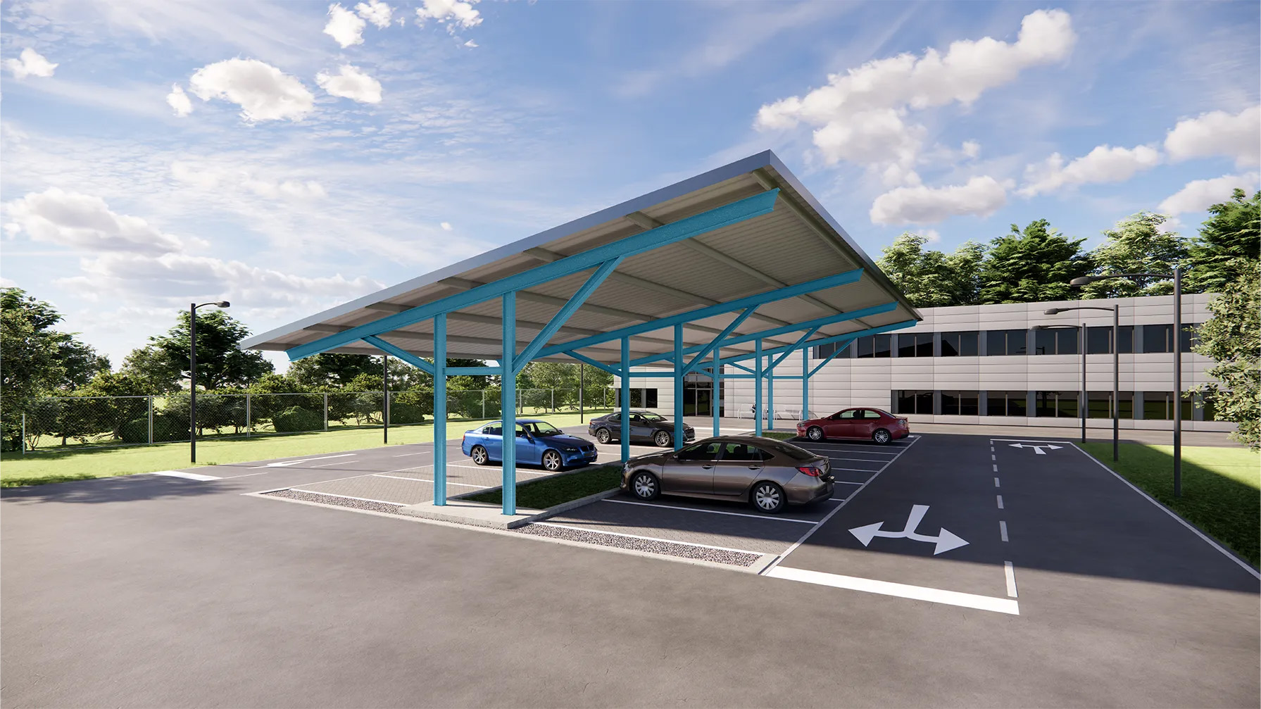 Stahl Carport für zweireihige Carports