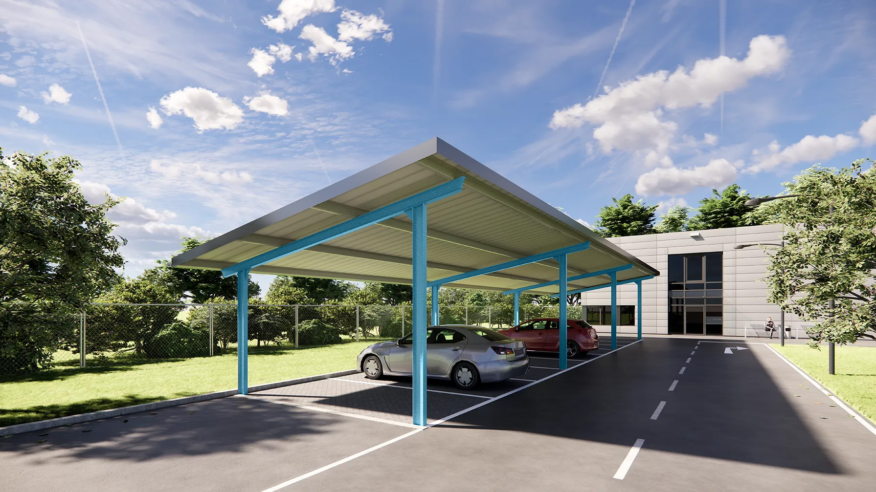 Stahl Carport mit Pultdach