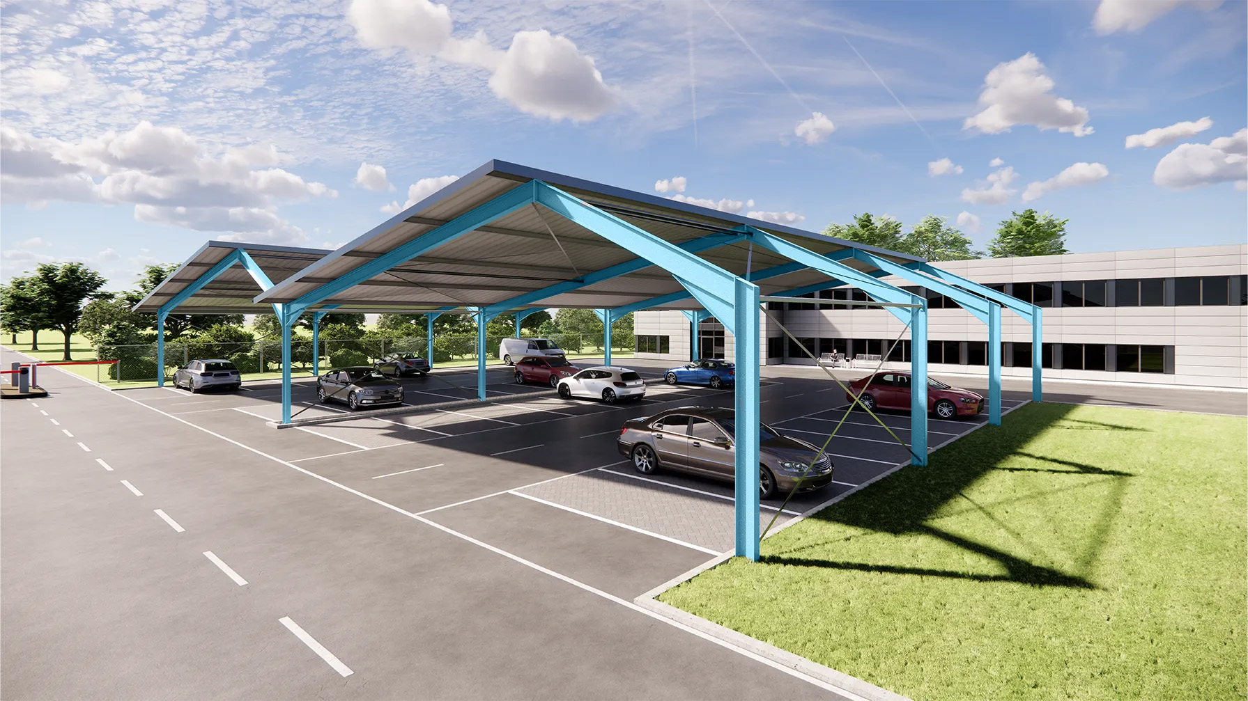 Stahl Carport mit Satteldach