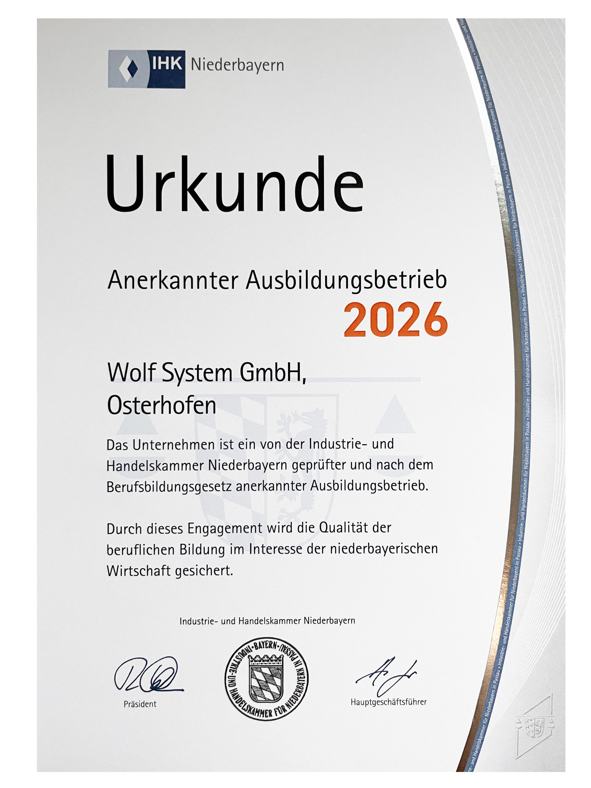 Auszeichnung Anerkannter Ausbildungsbetrieb