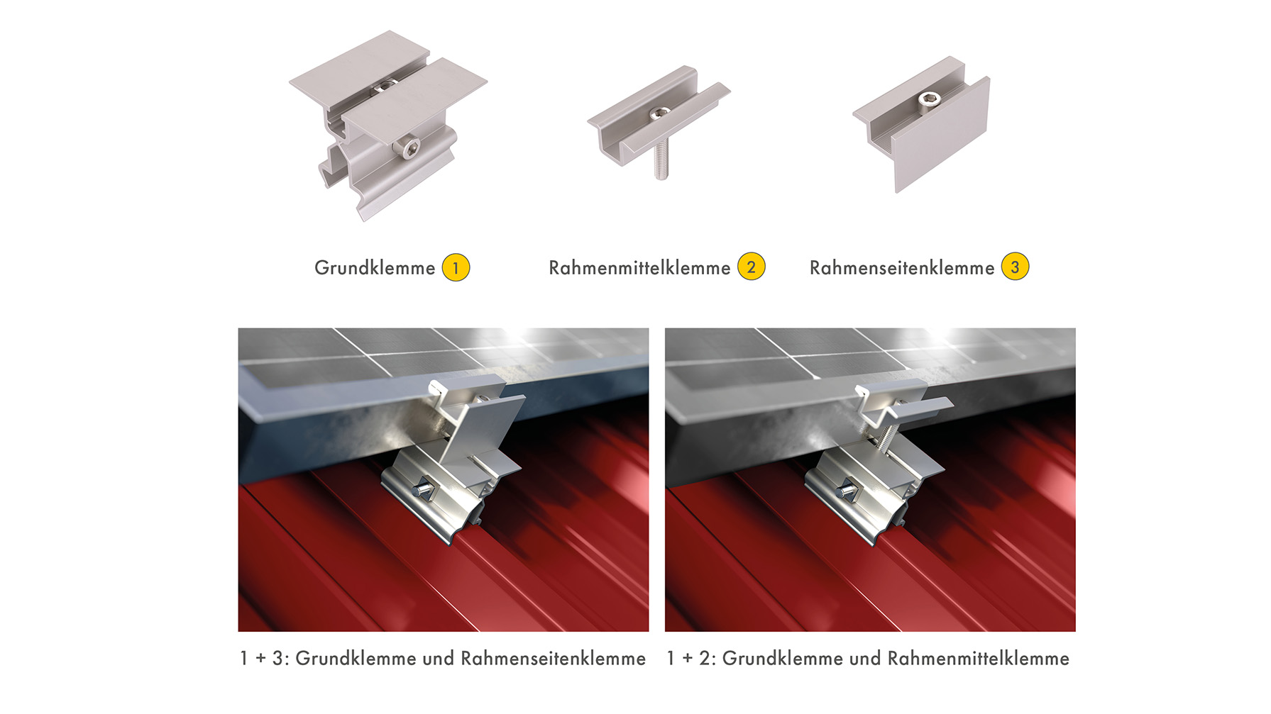 Klemmen zur Befestigung von PV-Anlagen auf Carport