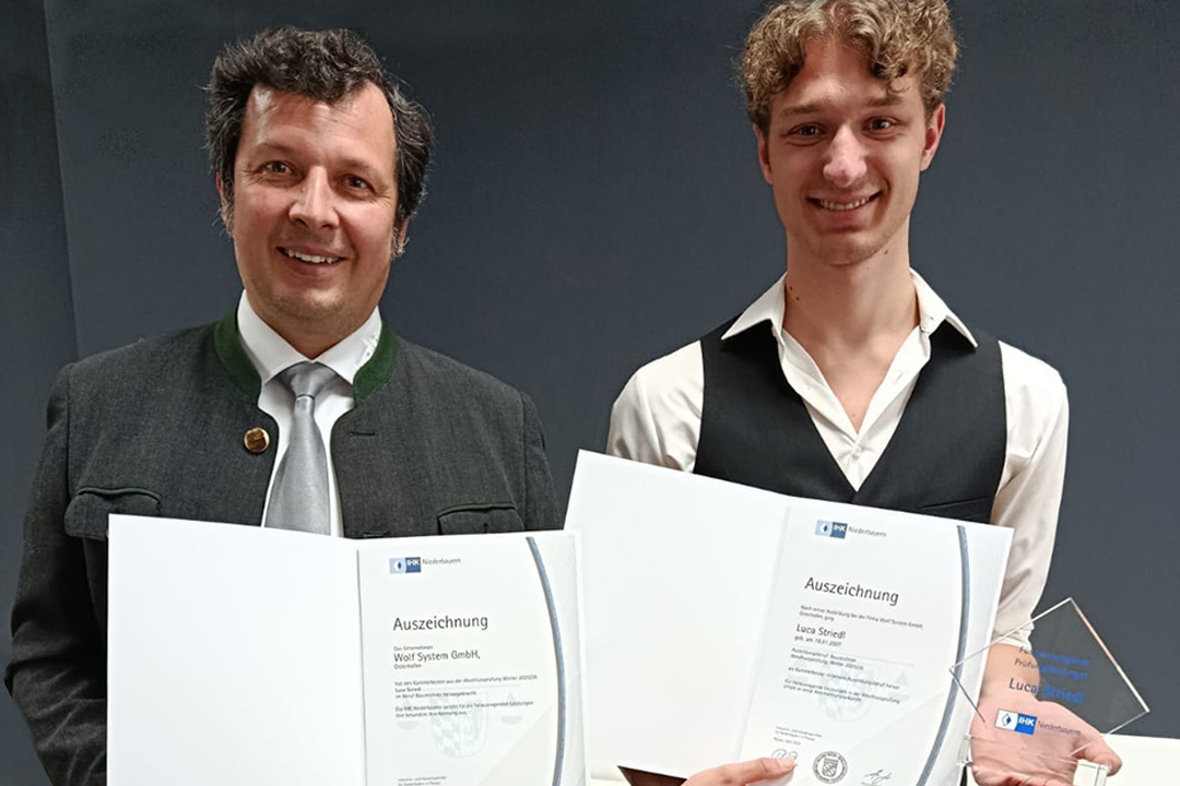 Auszubildender Lucas Striedl mit Auszeichnung